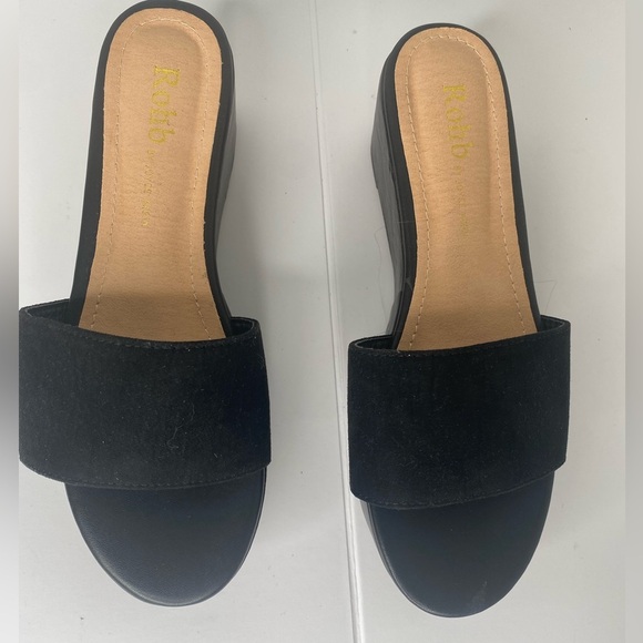 Nordstrom ROHB by Joyce Azria Nordstrom Black Women's Wedge Sandals - Picture 2 of 4